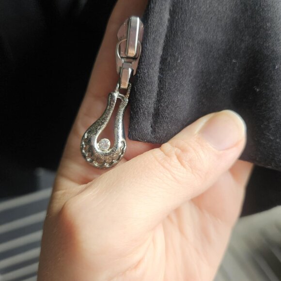 Vintage Joseph Ribkoff Trends Black Laser Cut Embellished Cotton Jacket Size 6 - Picture 8 of 16